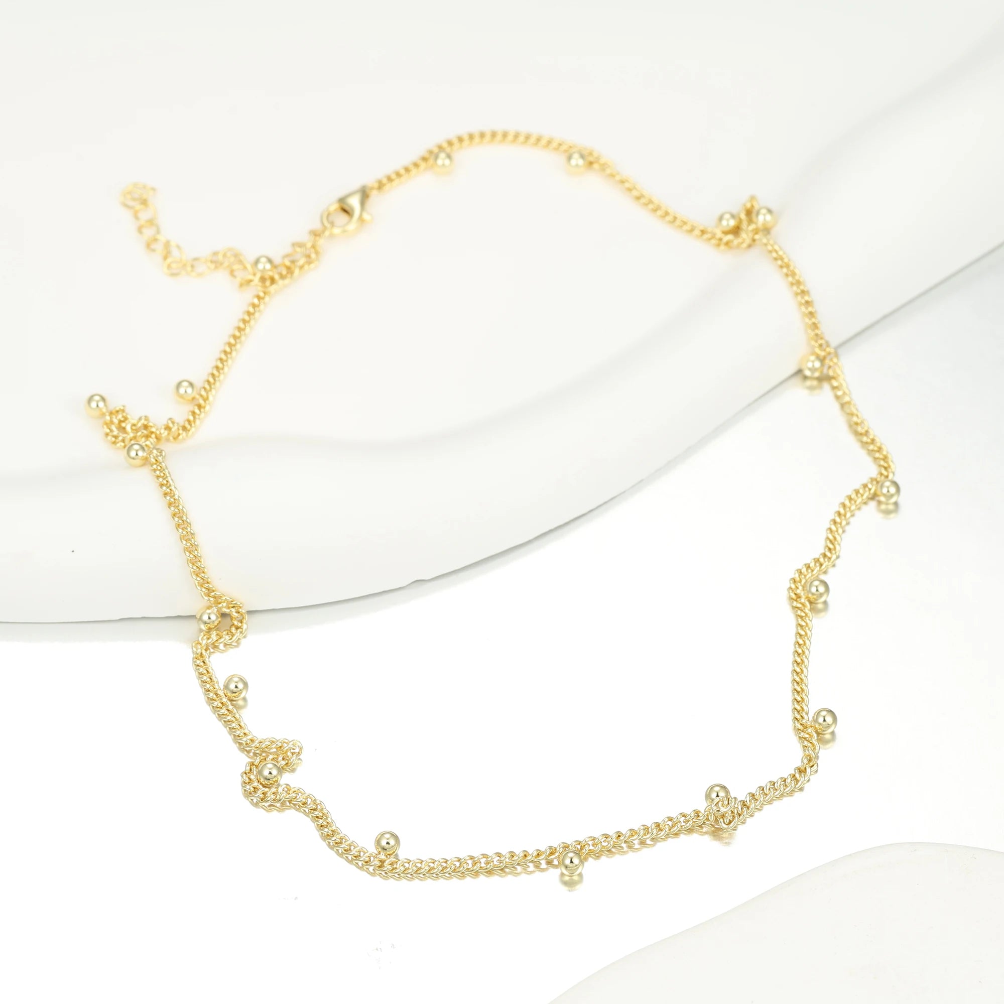 Kirin 925 Sterling Silver Hypoallergenic Necklace with Link Chain and Charms Trendy Style for Wedding Engagement or Gift