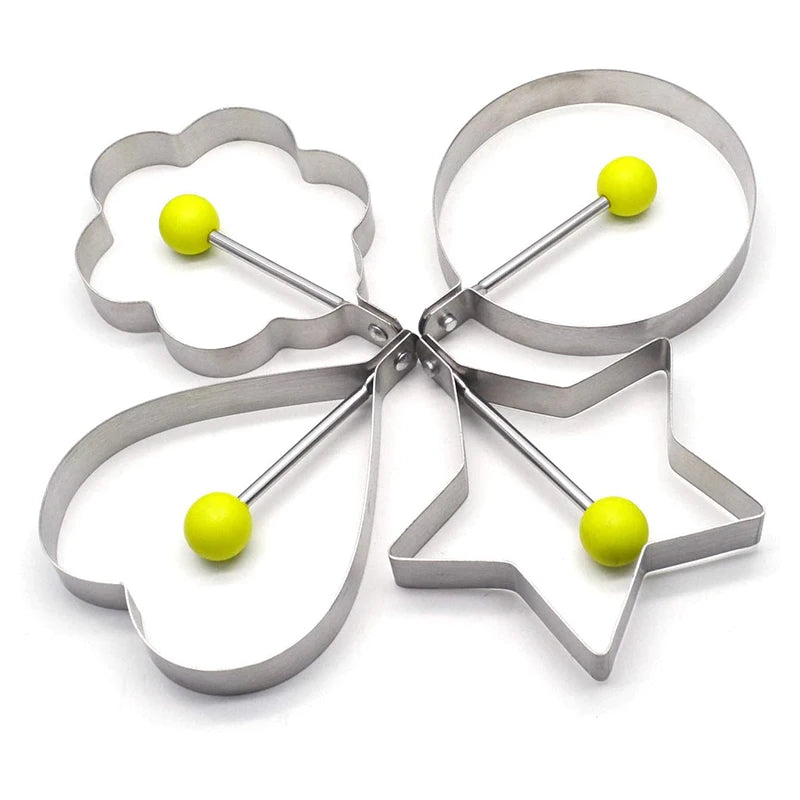 Kitchen Accessories 4 Different Shape Non-stick Stainless Steel Metal Fried Egg Ring Mold