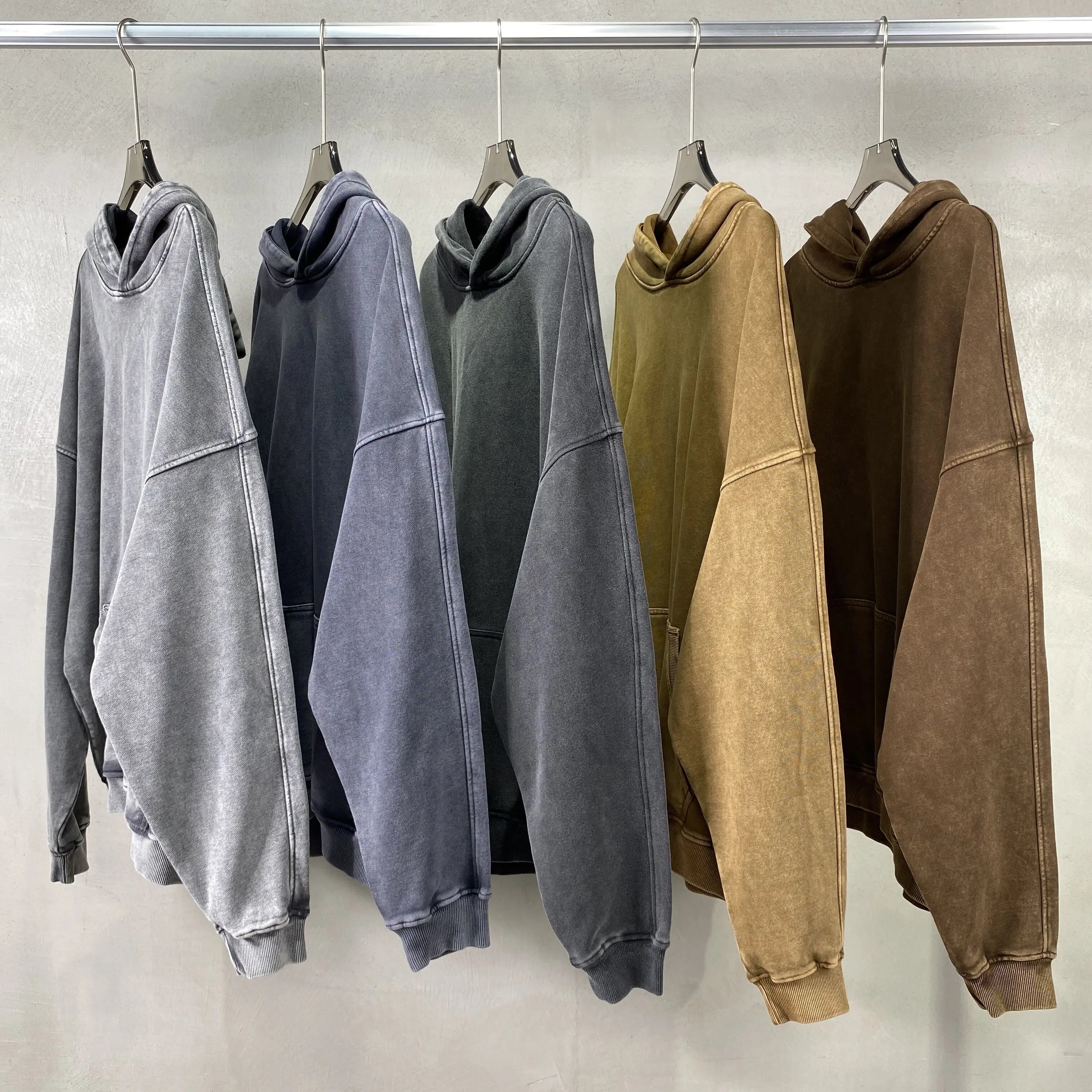 Acid Wash Hoodie Custom Blank 420GSM Cotton Unisex Men Hoodie Heavy Sweatshirts Clothing logo Hoodie