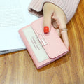 Fashion New Large Capacity Women Short WalletLittle Bear Head PU Leather Zipper Wallet Coin Case Bag for Lady