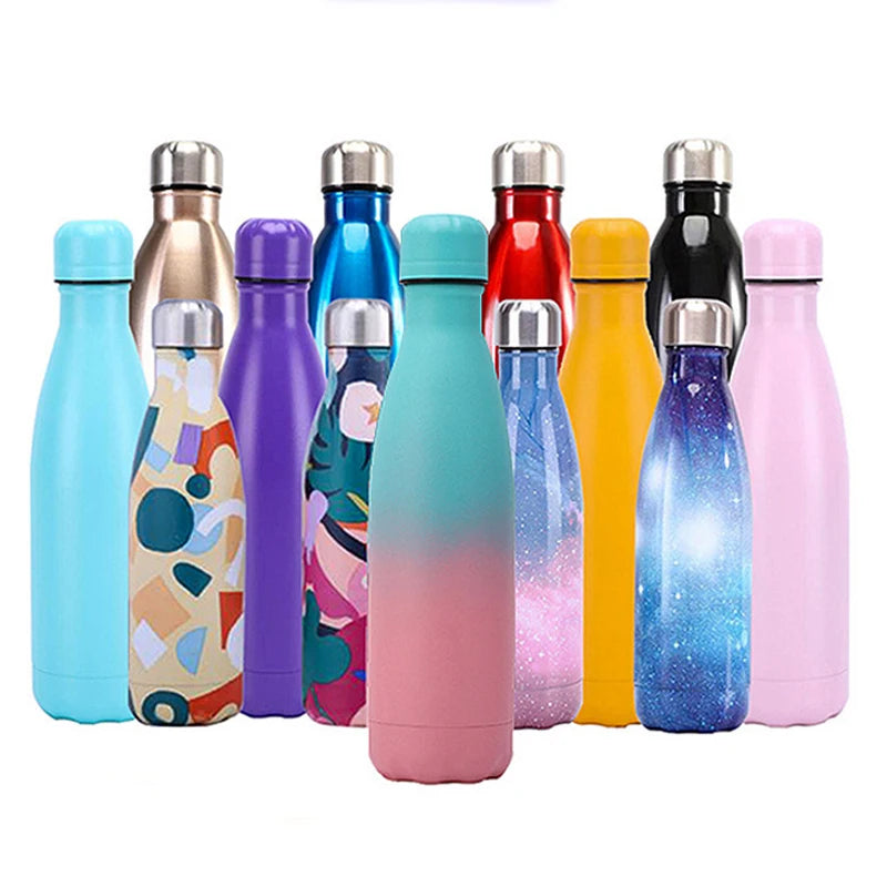 Sports Water Bottle Cold-keeping Large Capacity Cola Bottle 304 Stainless Steel Thermos Cup Bowling Double-layer Vacuum Flasks