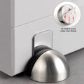 Half Moon Rubber Door Stopper Stainless Steel Black Floor Mounted Door Stops