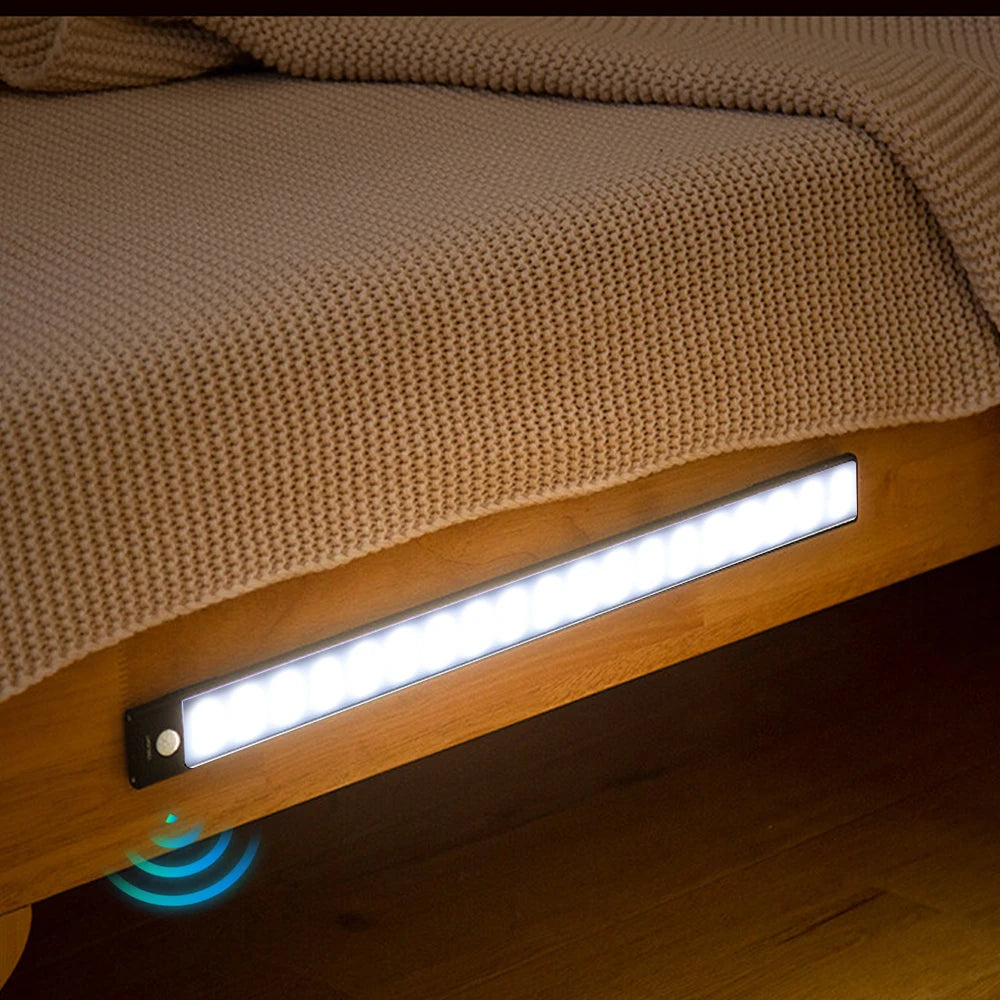 Rechargeable Wireless Motion Sensor Closet Light LED Under Cabinet Light With Aluminum Luminous White Magnet Dark Mah