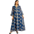 Wholesale Elegant Mesh Embroidered Muslim Party Dress Long Elegant Breathable Dress for Autumn and Spring Seasons