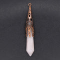 DIY Lovely Rose quartz Hexagonal Prism Chakra Charms Pendent Reiki Healing Yoga Crystal Point Stone Pendants Pendulum Ornaments crystal stone