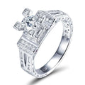 Sun Star Factory Direct Sale High End Fine 925 Sterling Silver Moissanite halo Weeding Engagement Jewelry Ring for Men Women