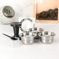 3Pods 1Tamper Set Coffee Capsule Reusable Pod Refillable Capsules Compatible With VERTUOLINE New Model