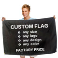 Custom Logo Digital Printing 3X5 Ft Double-Sided Polyester Football Team Flags Banner Custom Print Business Silk Car Flag