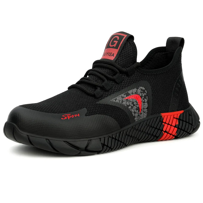GUYISA Quality Work Shoes and Boots Anti-slip Resistant Hiking Steel Toe Safety Shoes