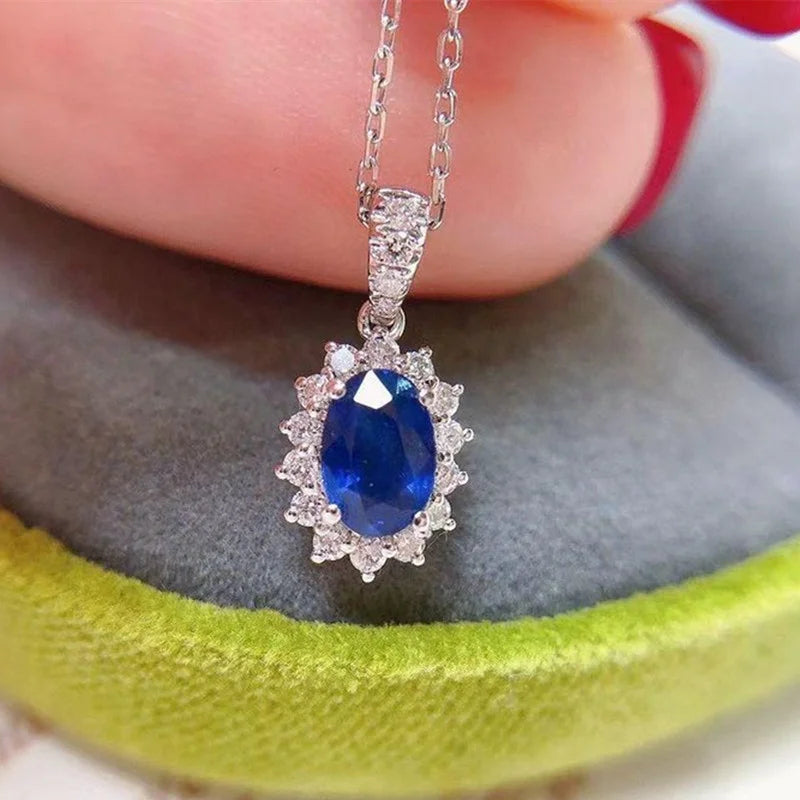 CAOSHI Bling Oval Tarnish Free Claw Setting Cz Jewelry Sweater Chain Custom Silver Plated Crystal Women's Necklace
