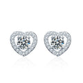Luxury Custom Fine Jewelry Diamond Stud Earring S925 Sliver Heart Moissanite Earrings for Men Women Kids