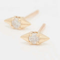 LOZRUNVE 925 Sterling Silver Gold Plated Solitaire Diamond CZ Trendy Mini Spike Stud Earring