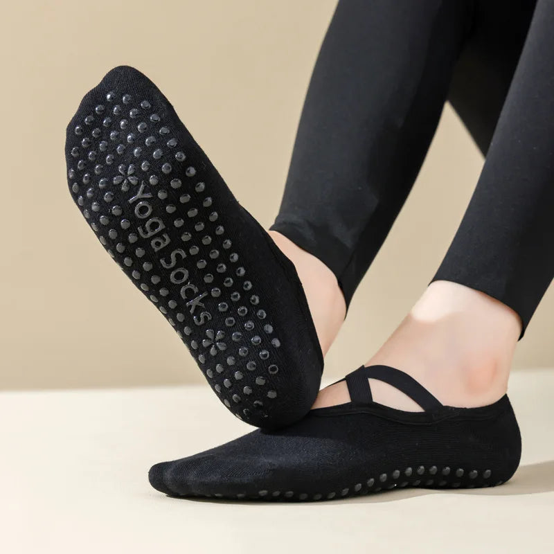 Sports Hosiery Women Short Sock Cotton Breathable Non-slip Silicone Dot Floor Socks Anklets Bandage Ballet Yoga Socks