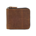 Vintage Zipper Coin Cash Money Cowhide Cow Crazy Horse Real Leather Small Mini Slim Card Holder Genuine Leather Wallet for Men