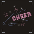 Bowtie Rhinestone Heat Transfer Iron on Hotfix Crystal Bling Applique Letters DIY Shirt Party Cheer Outfit