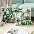 Green Tropical Leaves Throw Pillow Covers 18x18 Polyester Durable Sturdy Decorative Pillowcase for Sofa Couch Car Decor