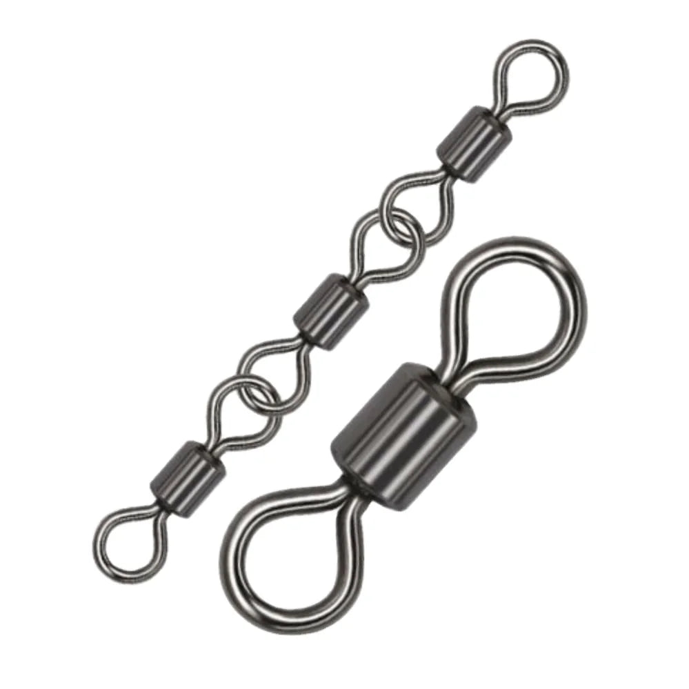 Topline Tackle Top Quality Sea Fishing Three Joint Rolling Swivel Stainless Steel Fishing Connector Swivel