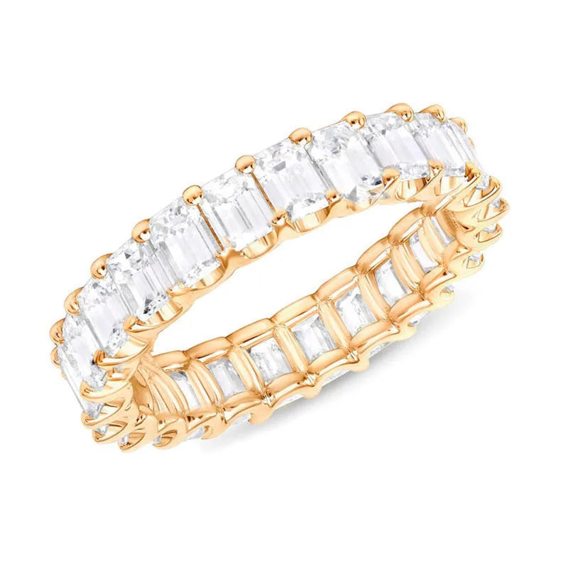 2026 New Year Gift Women Jewelry Gold Plated Crystal CZ Zircon Diamond Ring Engagement Wedding Rings for Brides