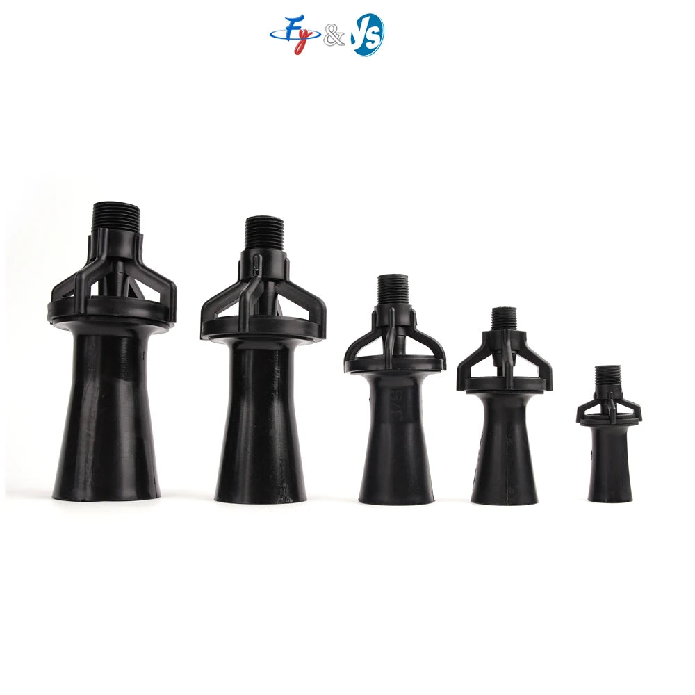 1/4" 3/8" BSPT Thread Shape Venturi Spray Nozzle Mixed Flow Stir Beat up Electrophoretic Pool Plastic Sprinkler