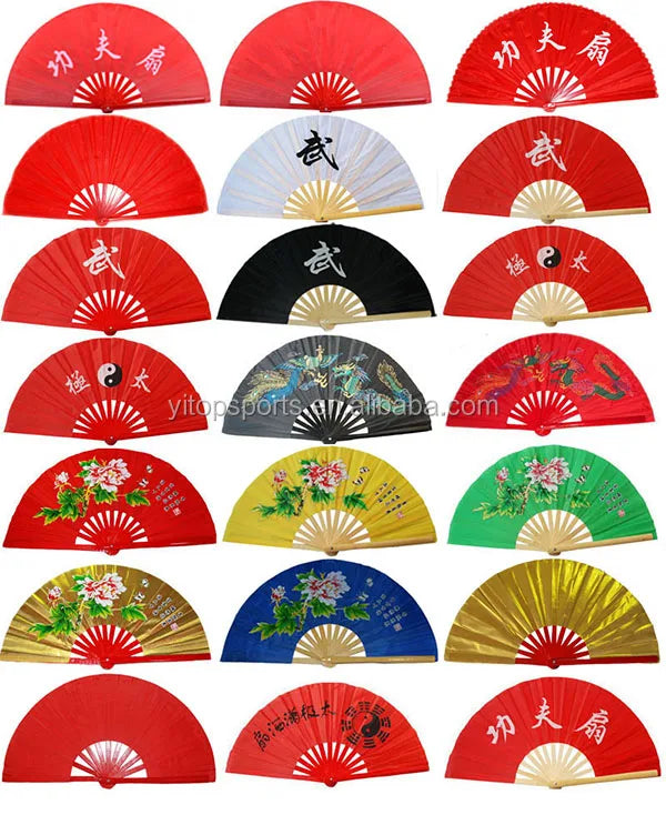 Hot Sale Tai Chi Kung Fu Fan Double Side Chinese Traditional Tai Chi Fan Kung Fu Fan