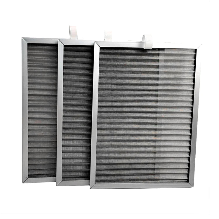 New All Metal Mesh Primary Air Filter with Aluminum Frame Washable Pre Filter 80% Efficiency 2000CFM Catch Large Dust
