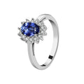 Wedding Women Jewelry 925 Sterling Silver Round Cut Cubic Zirconia Engagement Diamond Rings Blue Ring