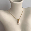 2024 Dazan New Summer Ins Wholesale 18k Gold Plated Tarnish Free Stainless Steel Vintage Imitation Pearl Necklace for Women