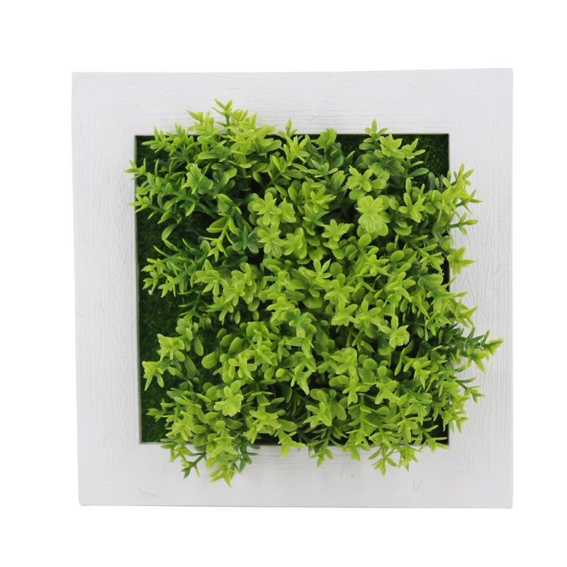 Artificial Grass 3D Photo Frame for Flowers Potted DIY Wall Decorations with PE Plastic Moss Materials