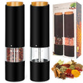 Custom Automatic Operation Salt Pepper Mill Sets with Adjustable Coarseness Electric Salt and Pepper Grinder Set of 2