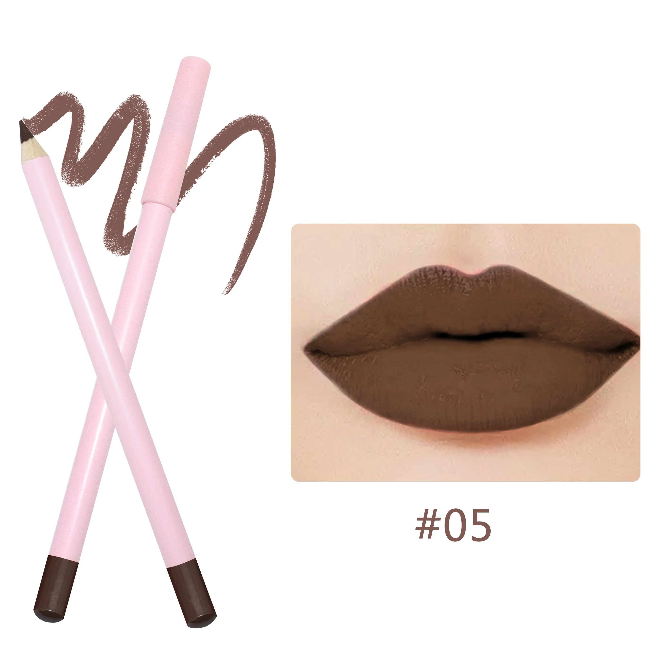Wholesale OEM Nude Matte Brown Waterproof Pink Pencil Lipliner OEM Custom Vegan 18 Colors Lip Liner Pencil Private Label