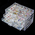 120 Grids Clear Storage Box Rhinestone Crystal Drawer Case for Nail Art Decoration Accessories Nail Supplies