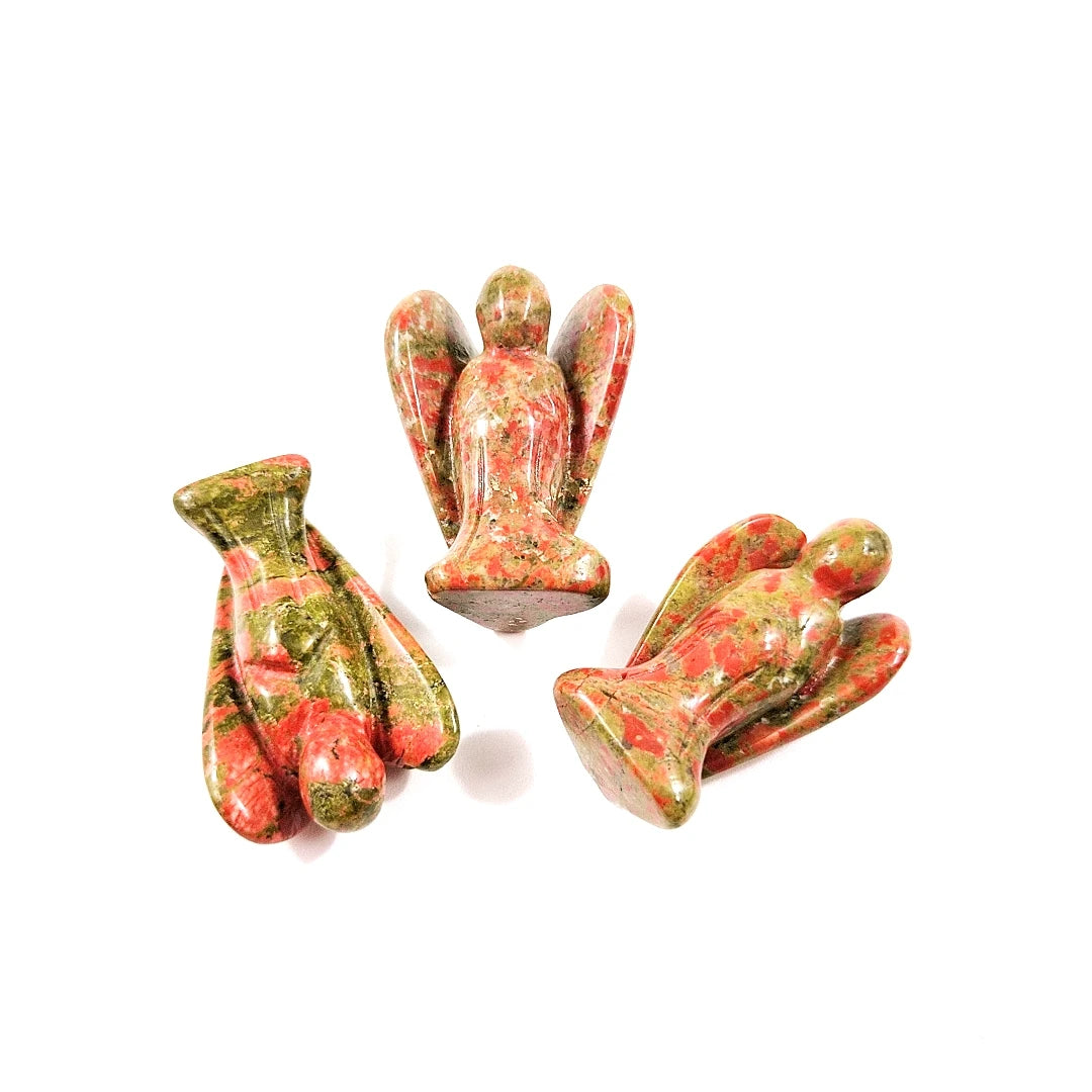 HY Angels hand carved small 1.5 inch gemstone guardian figurines Crafts