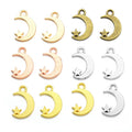100pcs/bag Antique Silver Color Moon Star Charms Metal Necklaces Pendants for Jewelry Making 17*11mm L614