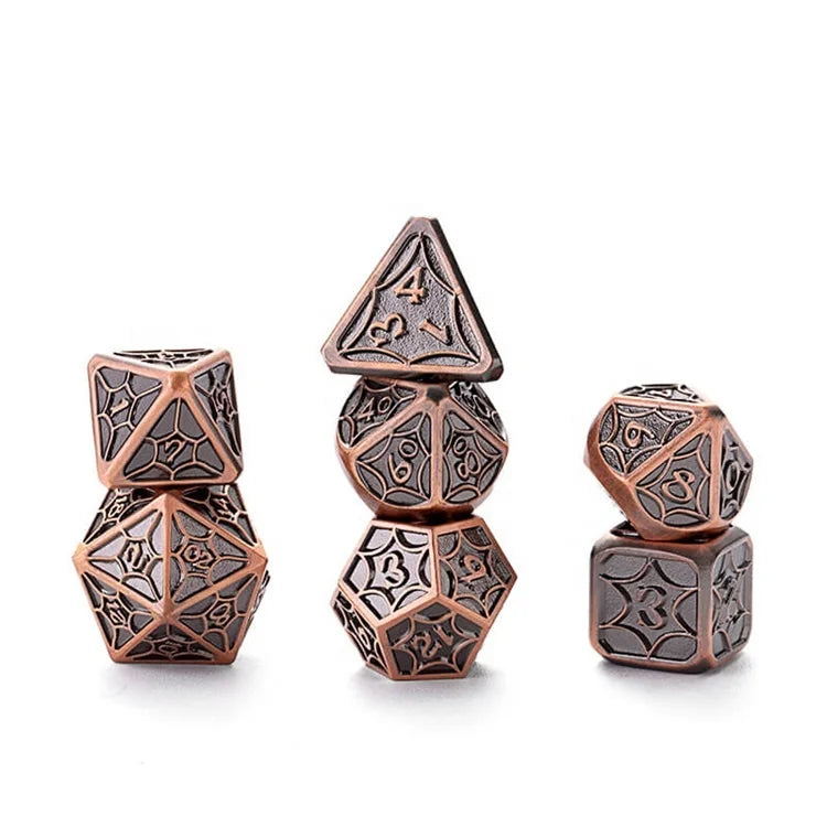 Dungeons and Dragons Rolling Dice Supplier Wholesale RPG Antique Copper Metal Dice Set