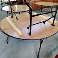 Modern 66-Inch Round Wooden Folding Table for 6-8 People for Outdoor Dining Hotels Kitchens Parks Banquets Weddings Parties