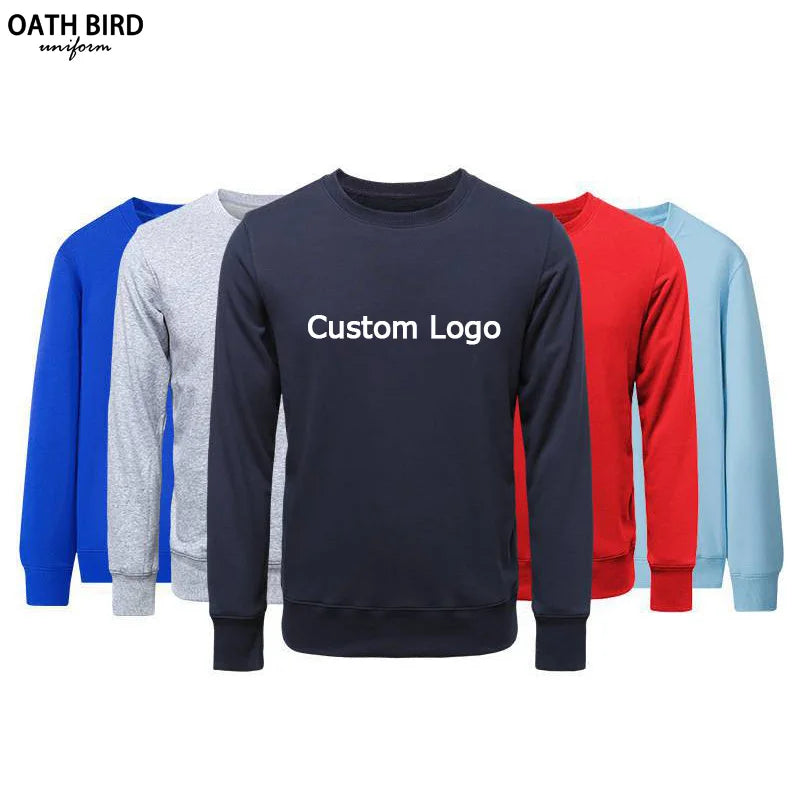 Custom Screen Puff 3d Printing Plain Blank Men's O-neck Sweatshirt 300g Cotton Blend French Terry Crewneck Sweatshirt Unisex