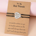 Handmade Stainless Steel Heart Shape Braided Rope Best Friend Friendship Bracelet Jewelry 2Pcs Friends Forever Bracelets