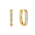 LYBURCHI 925 Sterling Silver 18K Gold Plated Trend 2025 Wholesale CZ Diamond Rectangle Huggie Hoop Earrings for Women