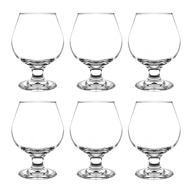 Ultra Design 6pcs 12oz Short Beer Tasting Glasses Clear Spirits Drinking Snifter Glasses