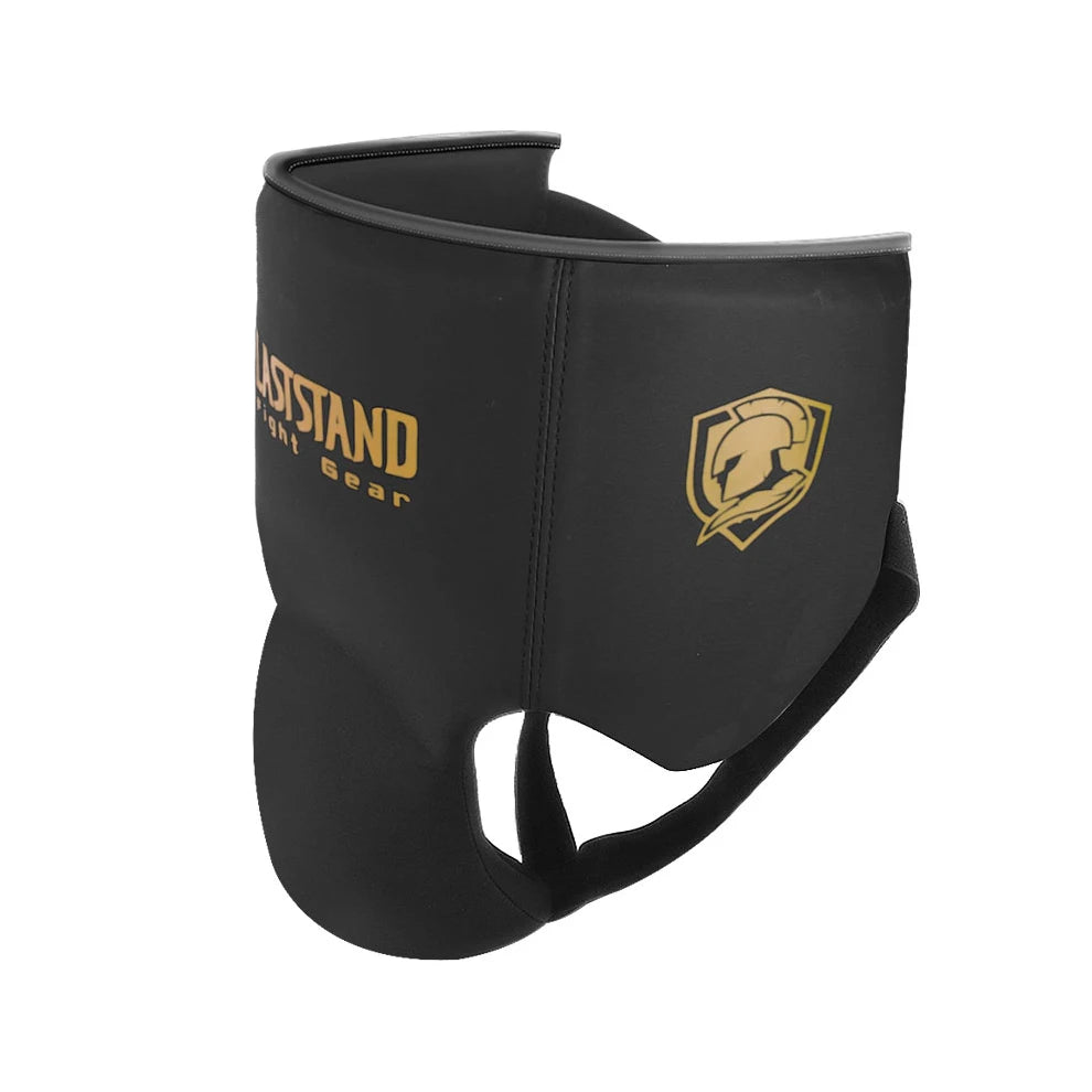 GINGPAI LASTSTAND Black Gold Adult Male MMA Jockstrap Breathable Mesh Engineering Plastics for Sanda Taekwondo Kick Boxing