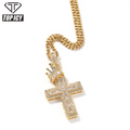 Hip Hop Fashion Silver Gold Pendant Crown Cross Pendants for Necklace Hip Hop Pendant