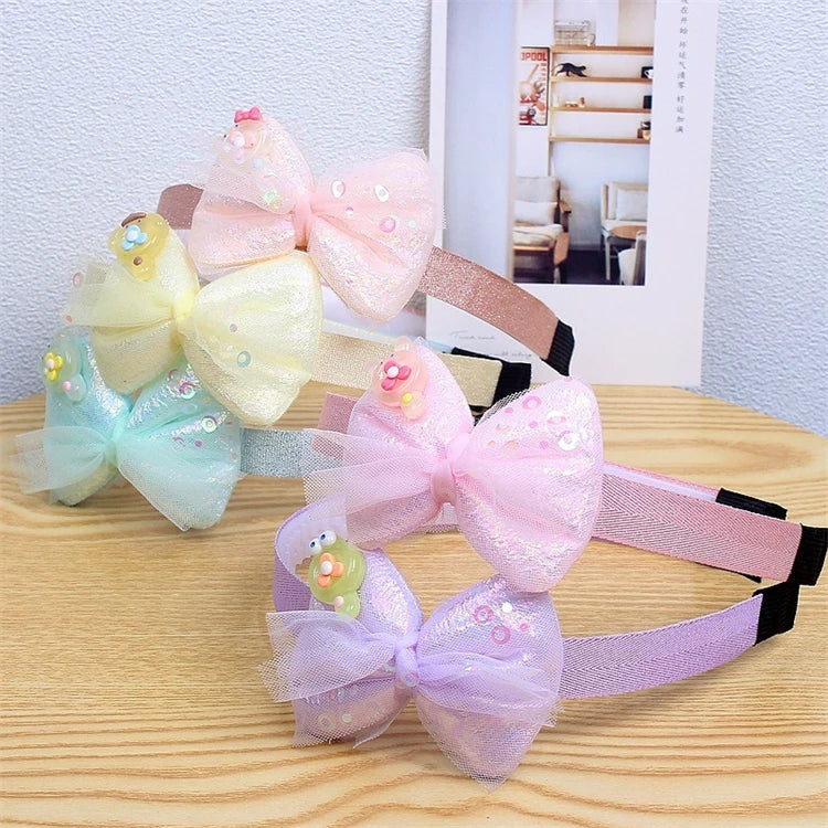 Summer New Design Headband Kids Hair Accessories Cute Princess butterfly Bow Girls Kids Headband for Gifts