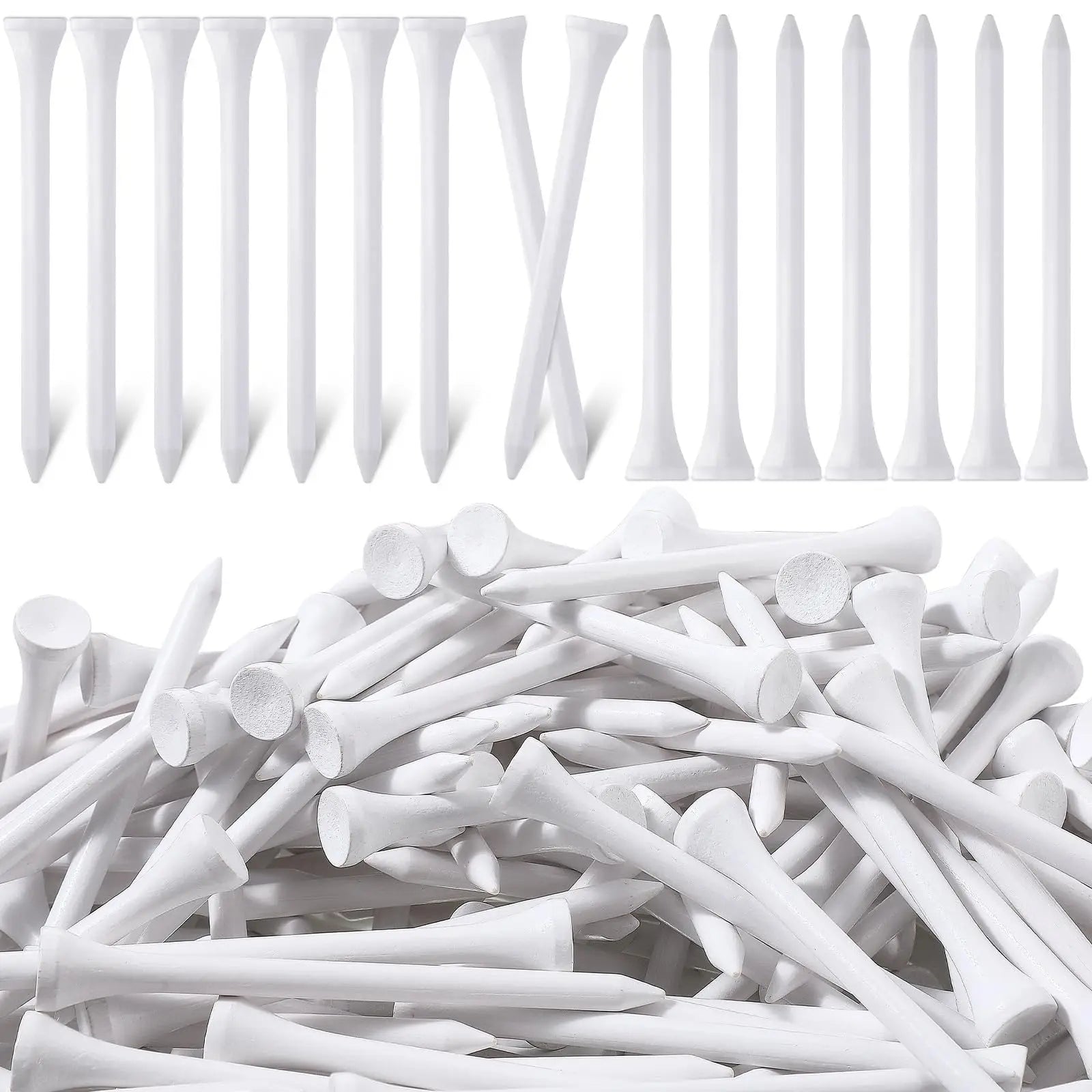 White Bamboo Golf Tees Multi-Color Logo Printed From Manufacturers