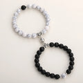 Natural Volcanic Stone Bracelets and Charms  Him and Her Connect Magnetic Bracelet for Couple