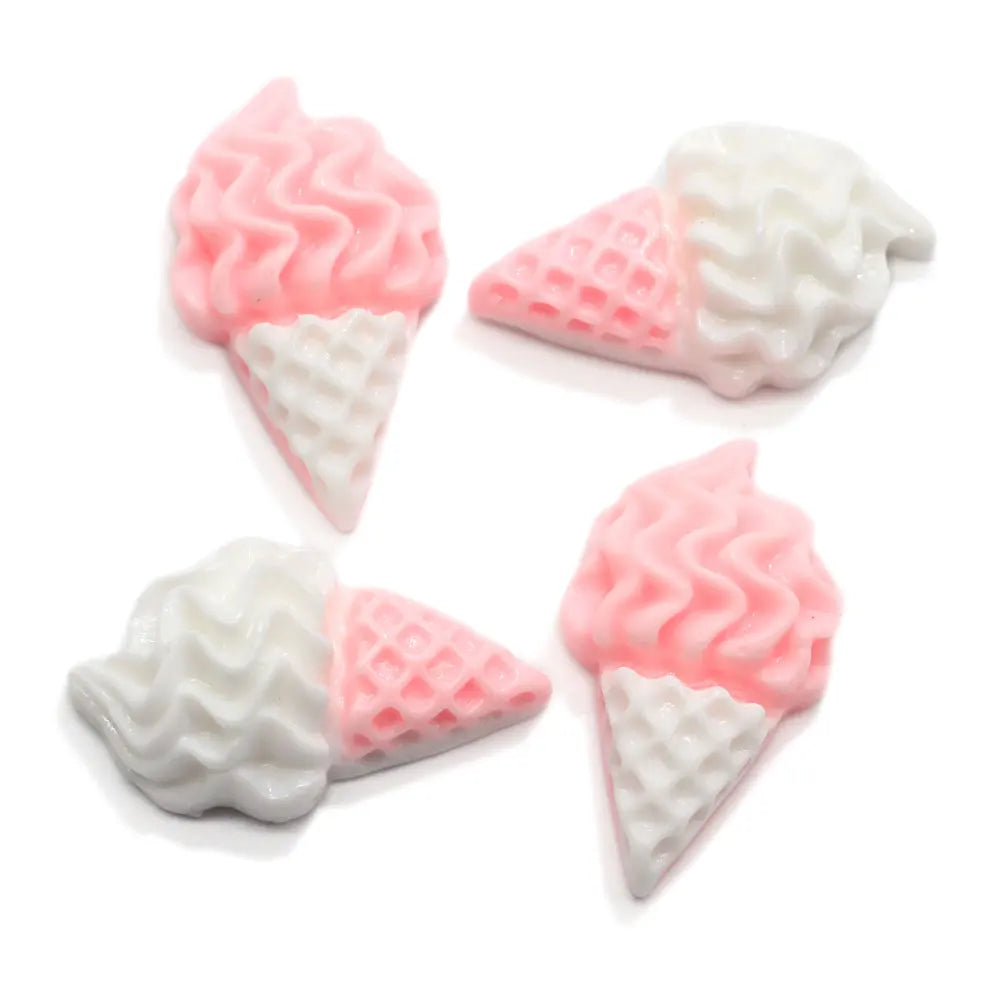 Simulation 3D Miniature Ice Cream Resin Cabochon Kawaii  Food Play DIY Scrapbooking Hair Accessories Decor