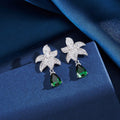 Rinntin LZE37 New 5A Zircon Niche Design 7 * 10mm Water Drop Petal Earrings 925 Silver Elegant Fine Jewelry for Women