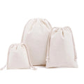 Recycle  Cotton Canvas Fabric Linen Gift Packaging Pouch Flat Bottom Organic Soft Cotton Drawstring Bag with Custom logo