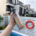 Custom Logo 16oz Straight Clear Boba Tea Tumbler with Lid and Straw Hot Sale Acrylic Plastic Food Grade Tumbler Cups