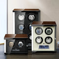 Embers Handmade Solid Wood Classic Automatic Winding Mechanical Watch Winder Storage Collection Box 2 Slots