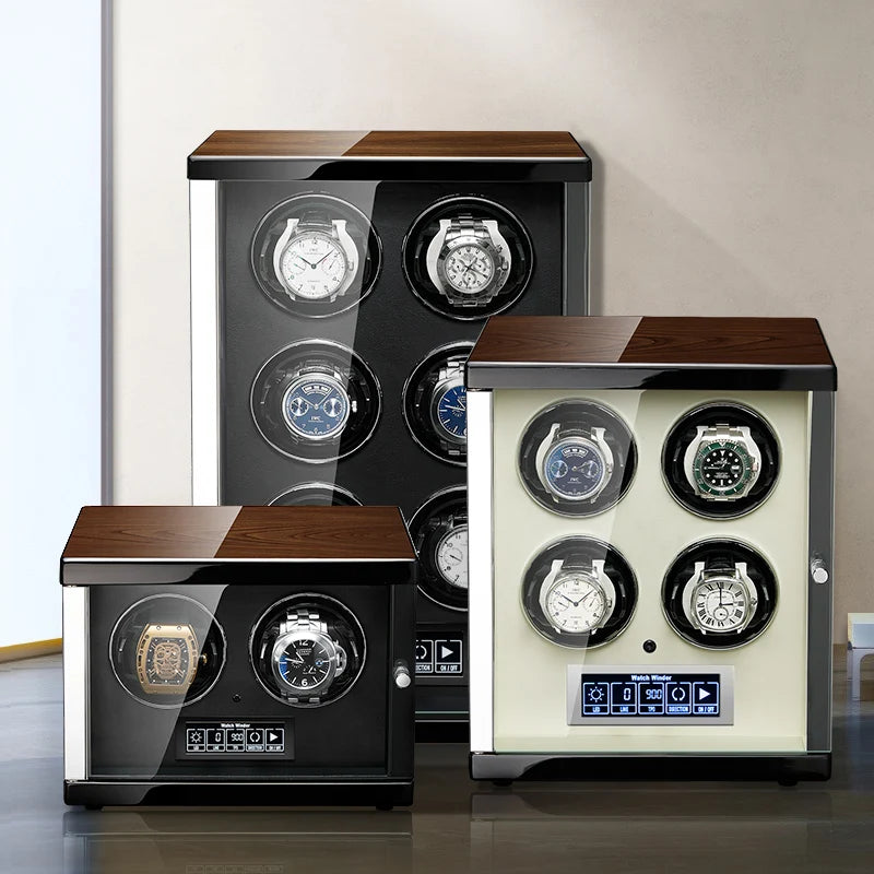 Embers Handmade Solid Wood Classic Automatic Winding Mechanical Watch Winder Storage Collection Box 2 Slots